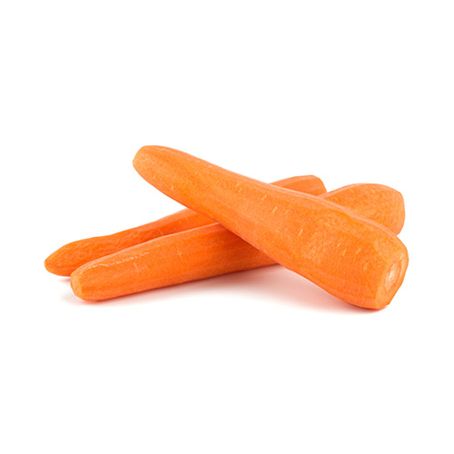 Tre friske gulerødder, klar til brug