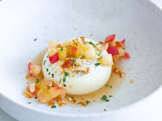 panna cotta med æble