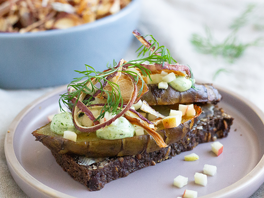 smørrebrød med jordskokker