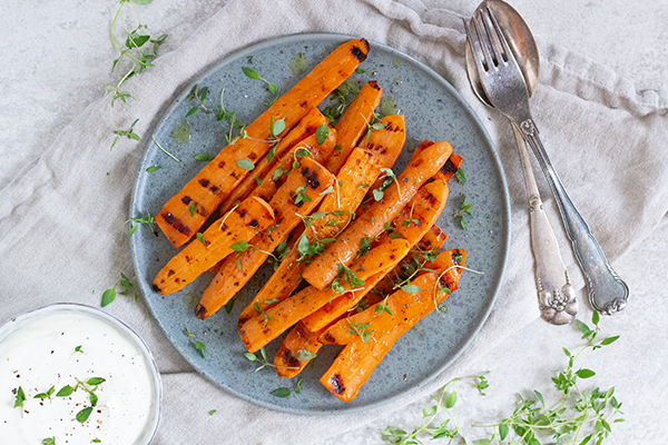 grillede gulerødder