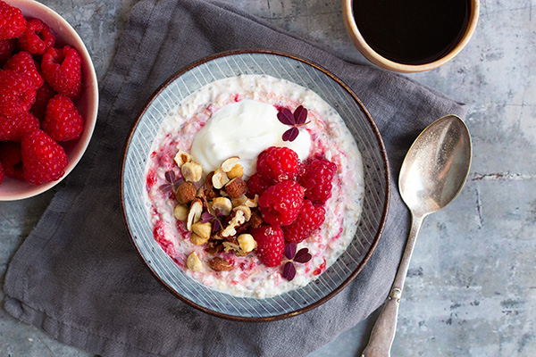 Hindbær bircher müsli