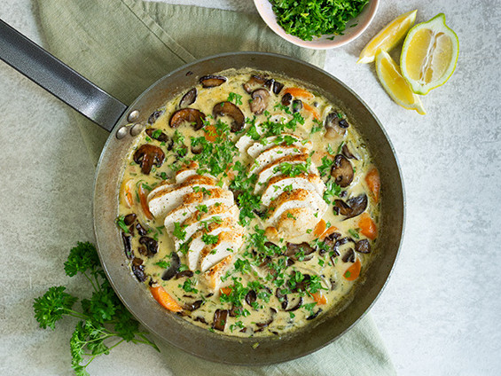 Svampesauce med kylling