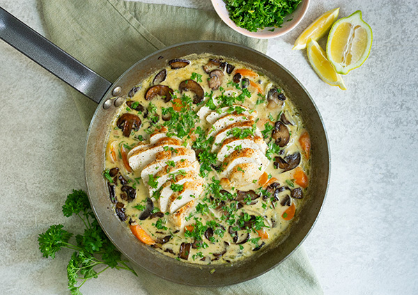 Svampesauce med kylling